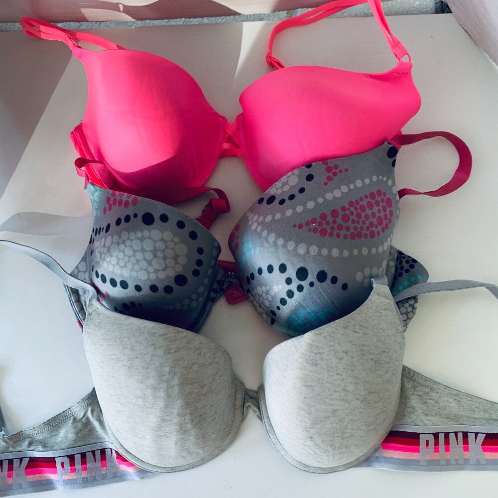 BRAS 2 PLUS BONUS  Sz 36D Pink - Victoria’s Secret -Madenform (bonus)